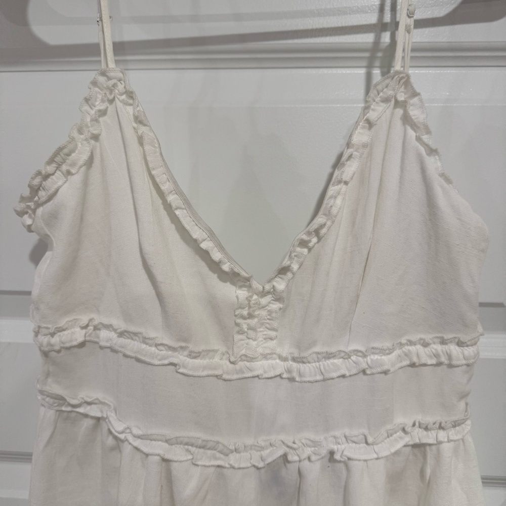 White Ruffled Romper - Picture 2 of 4